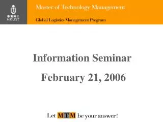 Information Seminar February 21, 2006
