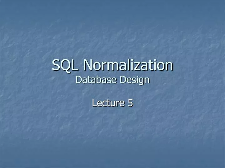 sql normalization database design
