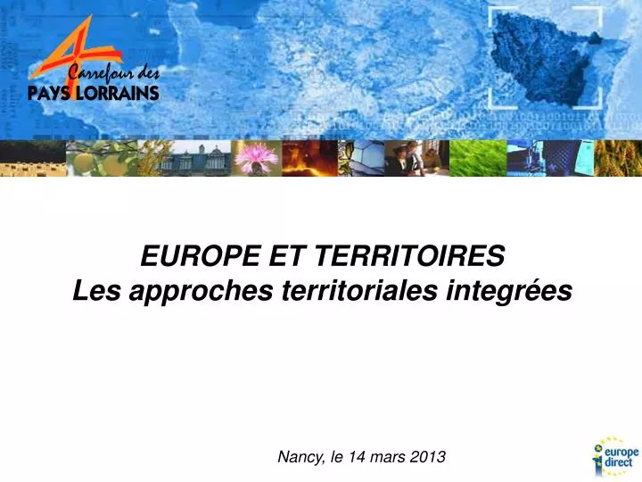 europe et territoires les approches territoriales integr es