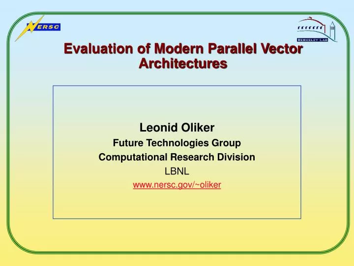 evaluation of modern parallel vector architectures
