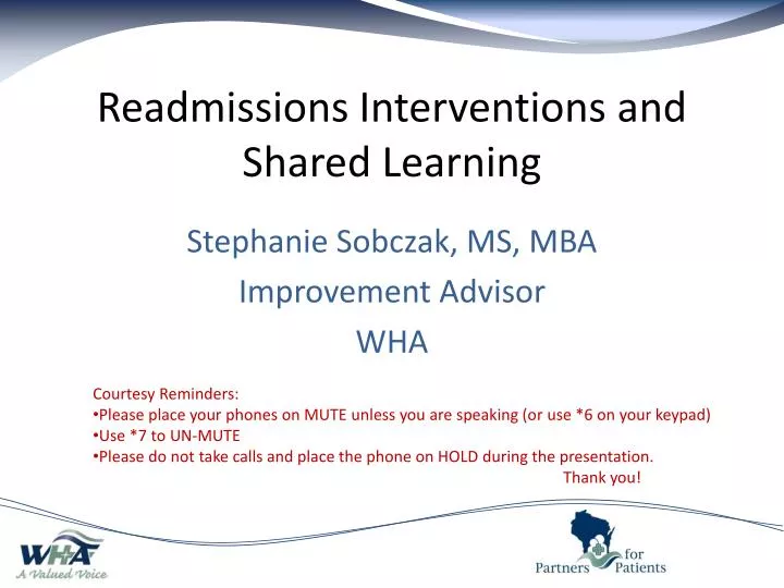 readmissions interventions and shared learning