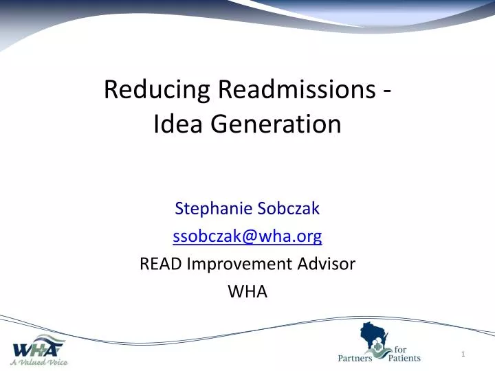 reducing readmissions idea generation
