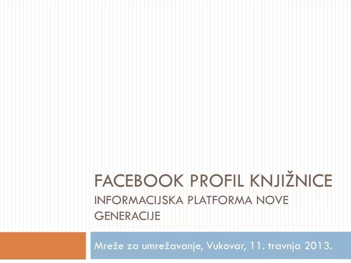 facebook profil knji nice informacijska platforma nove generacije