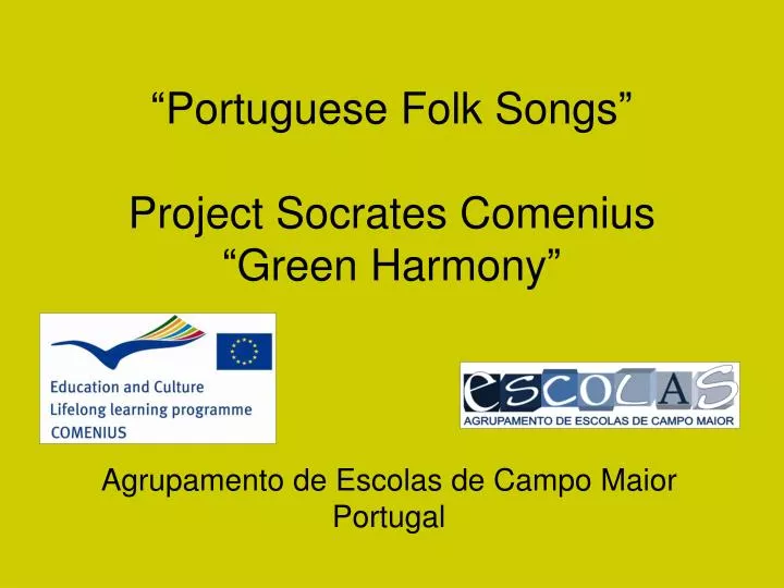 portuguese folk songs project socrates comenius green harmony