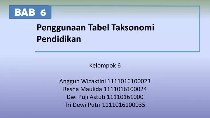penggunaan tabel taksonomi pendidikan
