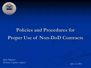 Policies and Procedures for Proper Use of Non-DoD Contracts