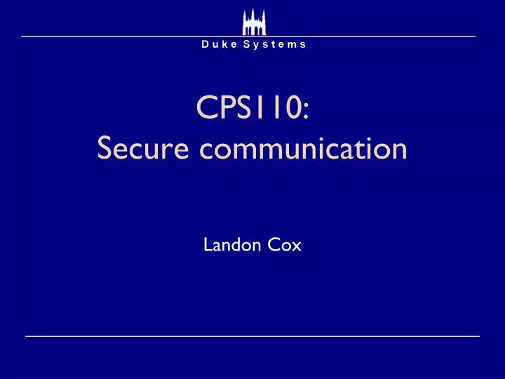 cps110 secure communication