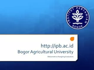 ipb.ac.id Bogor Agricultural University