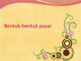 bentuk bentuk pasar