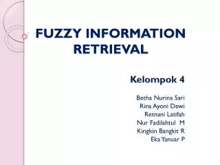 fuzzy information retrieval