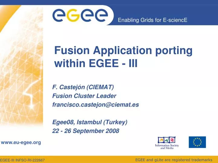 fusion application porting within egee iii