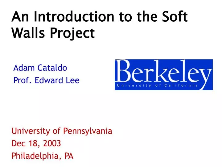 an introduction to the soft walls project