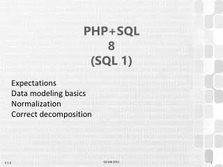 PHP+SQL 8 (SQL 1)