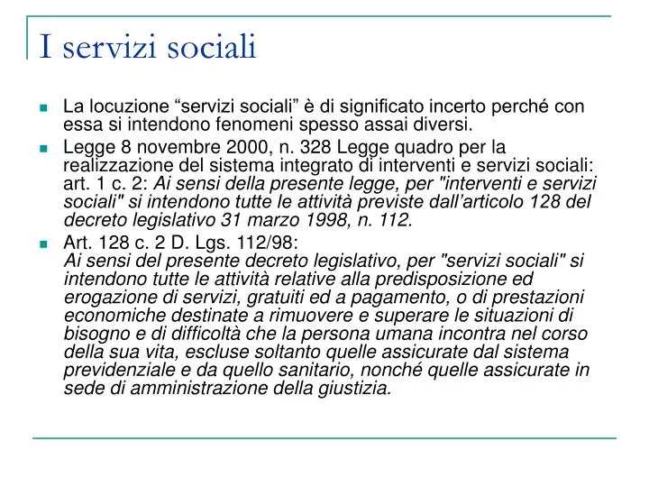 i servizi sociali