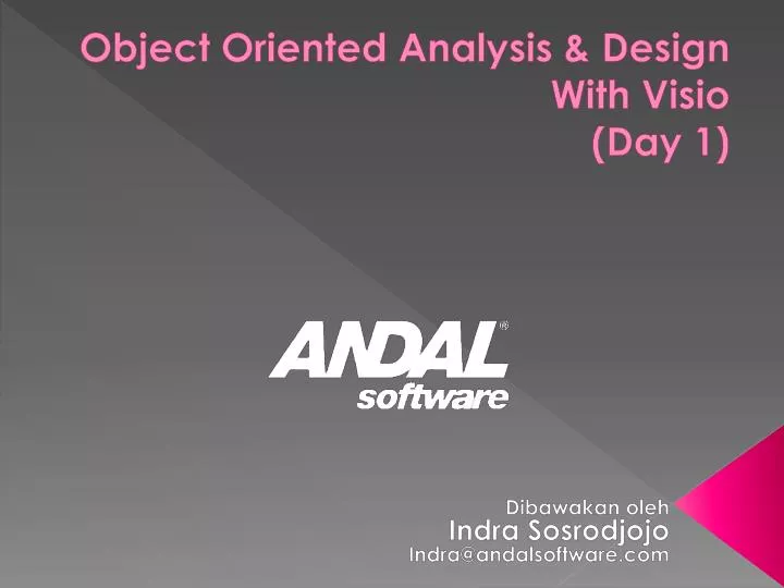 object oriented analysis design with visio day 1