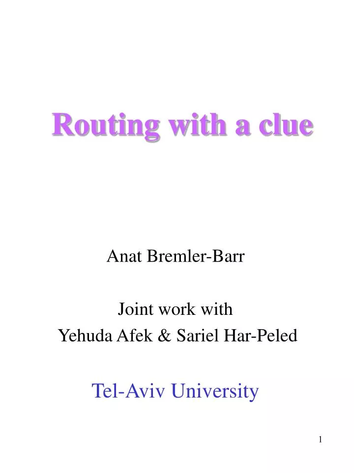 routing with a clue