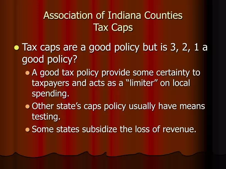 association of indiana counties tax caps