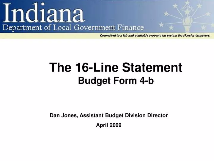 the 16 line statement budget form 4 b