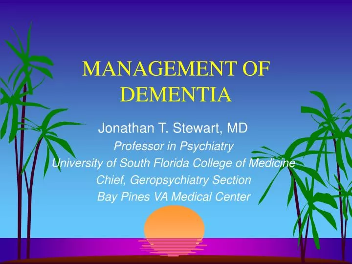 management of dementia