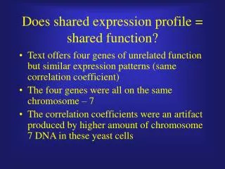 Does shared expression profile = shared function?