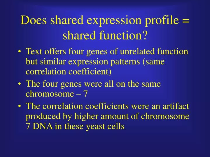 does shared expression profile shared function