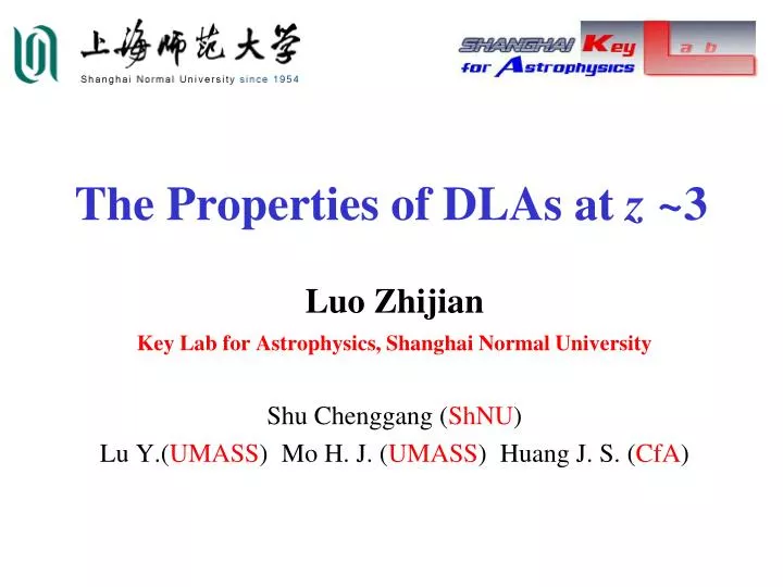 the properties of dlas at z 3