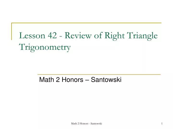 lesson 42 review of right triangle trigonometry
