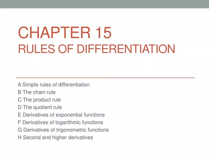 chapter 15 rules of differentiation