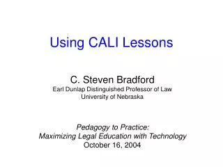 Using CALI Lessons