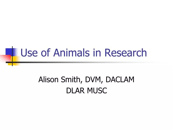 use of animals in research