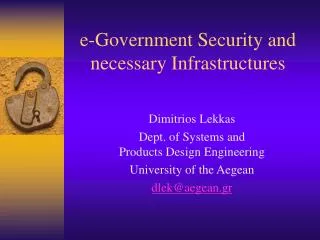 e-Government Security and necessary Infrastructures