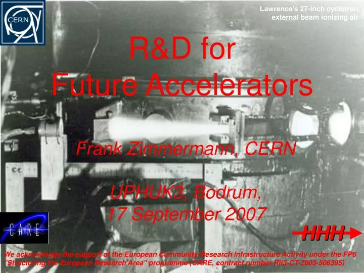 r d for future accelerators