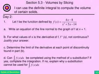 Section 5.3 - Volumes by Slicing