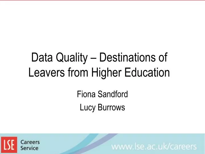 data quality destinations of leavers from higher education