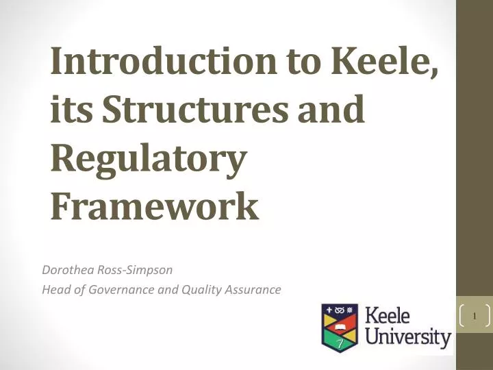 introduction to keele its structures and regulatory framework