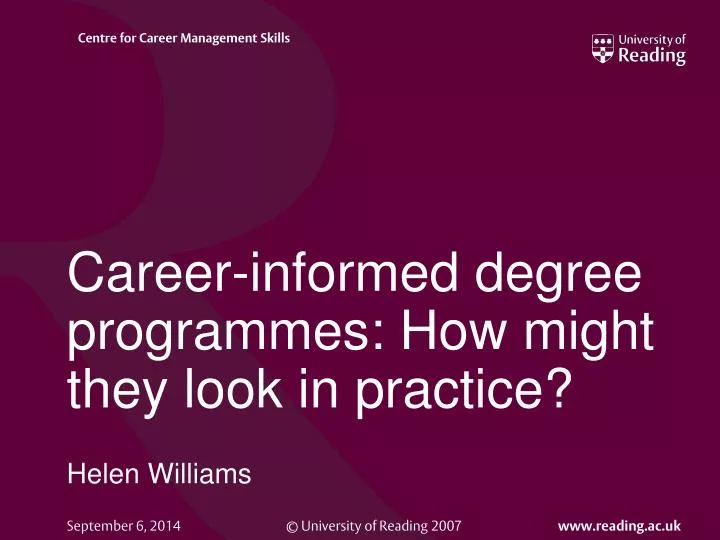 career informed degree programmes how might they look in practice