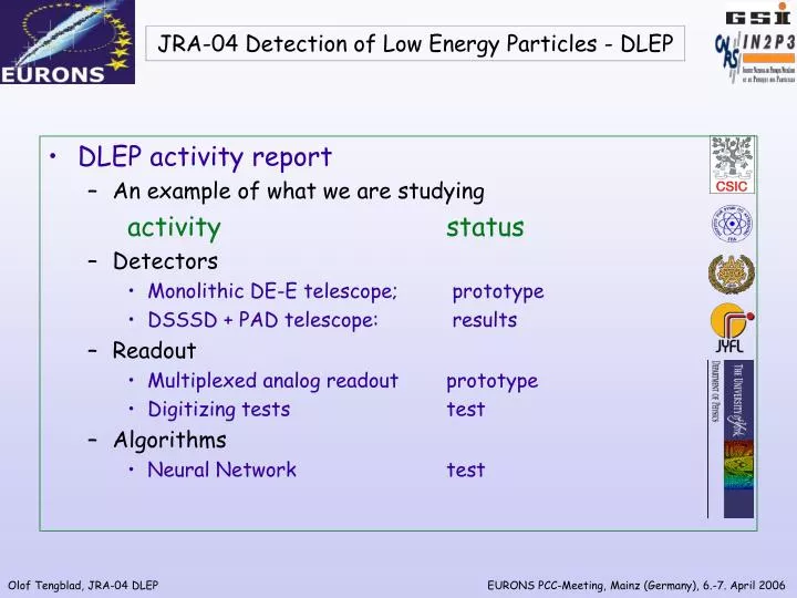 jra 04 detection of low energy particles dlep