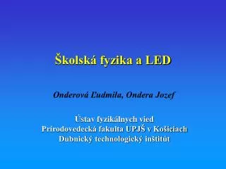 kolsk fyzika a led