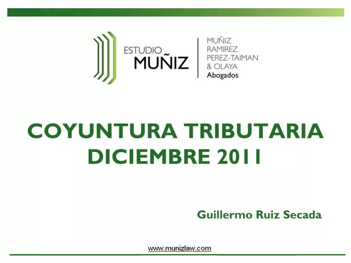 coyuntura tributaria diciembre 2011