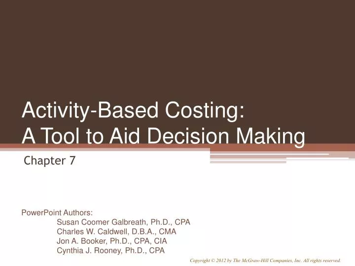 activity based costing a tool to aid decision making