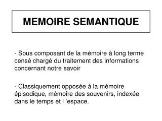 memoire semantique