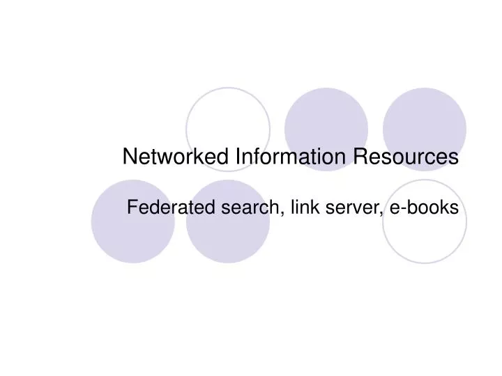 networked information resources