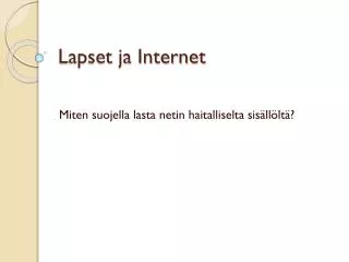 lapset ja internet