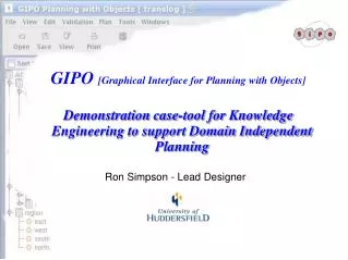 GIPO [Graphical Interface for Planning with Objects]