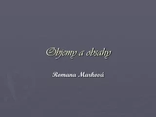 objemy a obsahy