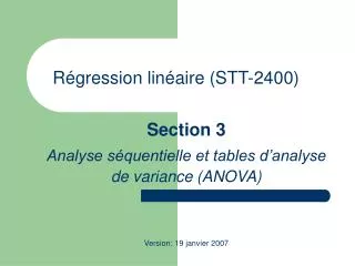 r gression lin aire stt 2400