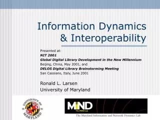 Information Dynamics &amp; Interoperability