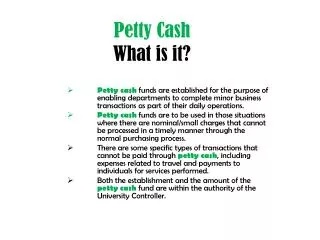 Petty Cash What is it?