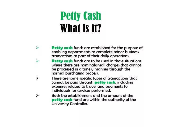 petty cash what is it