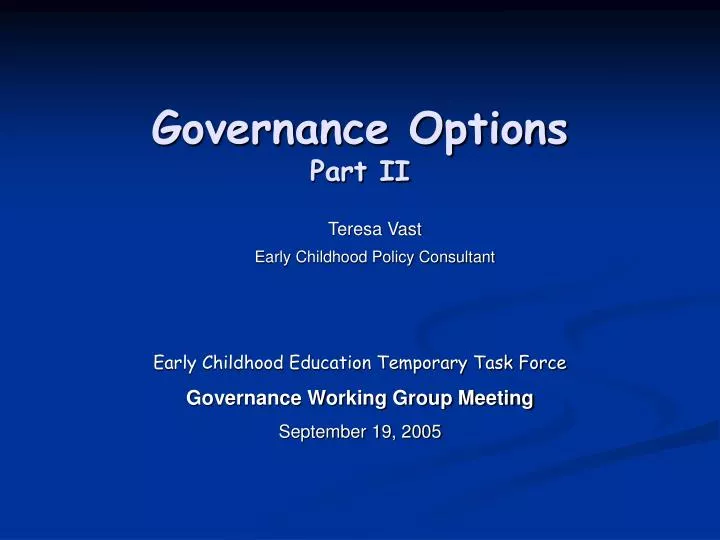 governance options part ii